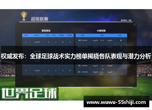 权威发布：全球足球战术实力榜单揭晓各队表现与潜力分析